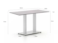 Forza Orta Gartentisch 120x70x73 cm