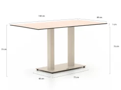 Forza Orta Gartentisch 140x80x73 cm