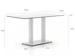 Forza Orta Gartentisch 140x80x73 cm