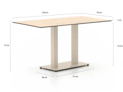 Forza Orta Gartentisch 120x70x73 cm