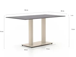 Forza Orta Gartentisch 140x80x73 cm