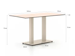Forza Orta Gartentisch 120x70x73 cm