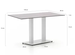 Forza Orta Gartentisch 140x80x73 cm