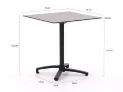 Forza Pazzia/Canzo 70 cm Gartenmöbel-Set 3-teilig stapelbar