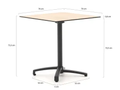 Forza Pazzia/Canzo 70 cm Gartenmöbel-Set 3-teilig stapelbar
