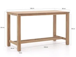 Forza Pazzia/ROUGH-X 180 cm Gartenbar-Set 5-teilig stapelbar