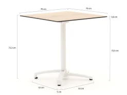 Forza Ripi/Canzo 70 cm Gartenmöbel-Set 3-teilig stapelbar klappbar