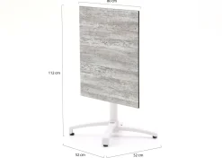Forza Ripi/Canzo 80 cm Gartenmöbel-Set 5-teilig stapelbar klappbar