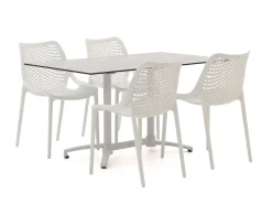 Forza Ripi/Canzo 140 cm Gartenmöbel-Set 5-teilig stapelbar klappbar