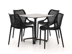 Forza Ripi/Canzo 80 cm Gartenmöbel-Set 5-teilig stapelbar klappbar