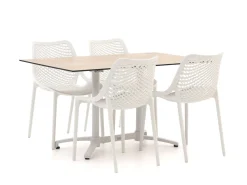 Forza Ripi/Canzo 140 cm Gartenmöbel-Set 5-teilig stapelbar klappbar
