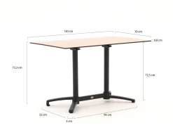 Forza Ripi/Canzo 140 cm Gartenmöbel-Set 5-teilig stapelbar klappbar