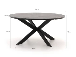 Forza Ripi/Fidenza ø 149 cm Gartenmöbel-Set 6-Teilig Stapelbar