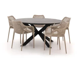 Forza Ripi/Fidenza ø 149 cm Gartenmöbel-Set 6-Teilig Stapelbar