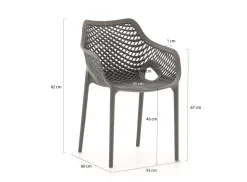 Forza Ripi/Fidenza 90 cm Gartenmöbel-Set 5-Teilig Stapelbar