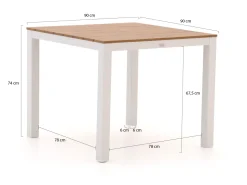 Forza Ripi/Fidenza 90 cm Gartenmöbel-Set 5-Teilig Stapelbar