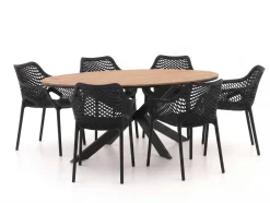 Forza Ripi/Fidenza 220 cm oval Gartenmöbel-Set 7-teilig stapelbar