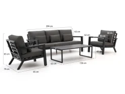 Forza Sarnico Sessel-Sofa Lounge-Set 4-teilig