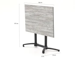 Forza Sile/Canzo 120 cm Gartenmöbel-Set 5-teilig stapelbar klappbar