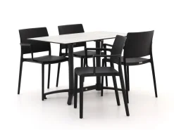 Forza Sile/Canzo 120 cm Gartenmöbel-Set 5-teilig stapelbar klappbar