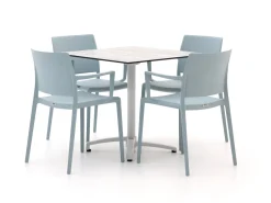 Forza Sile/Canzo 80 cm Gartenmöbel-Set 5-teilig stapelbar klappbar