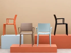 Forza Sile/Canzo 80 cm Gartenmöbel-Set 5-teilig stapelbar klappbar