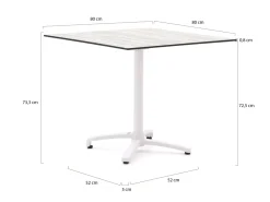 Forza Sile/Canzo 80 cm Gartenmöbel-Set 5-teilig stapelbar klappbar