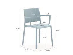 Forza Sile/Canzo 80 cm Gartenmöbel-Set 5-teilig stapelbar klappbar