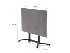 Forza Sile/Canzo 140 cm Gartenmöbel-Set 5-teilig stapelbar klappbar