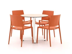Forza Sile/Canzo ø 80 cm Gartenmöbel-Set 5-teilig stapelbar klappbar