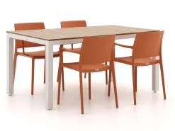 Forza Sile/Fidenza 160 cm Gartenmöbel-Set 5-teilig stapelbar