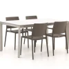 Forza Sile/Sestino 160 cm Gartenmöbel-Set 5-teilig stapelbar