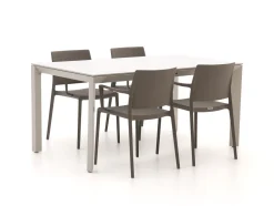 Forza Sile/Sestino 160 cm Gartenmöbel-Set 5-teilig stapelbar