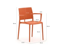 Forza Sile/Sora 90 cm Gartenmöbel-Set 5-teilig stapelbar