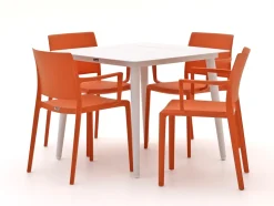 Forza Sile/Sora 90 cm Gartenmöbel-Set 5-teilig stapelbar