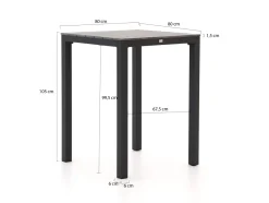 Forza Vico/Fidenza 80 cm Gartenbar-Set 3-teilig