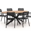 Forza Vico/Fidenza 220 cm oval Gartenmöbel-Set 7-teilig stapelbar