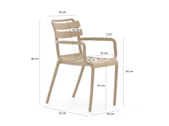 Forza Vico/Liverpool 145 cm Gartenmöbel-Set 5-teilig stapelbar