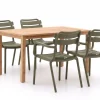 Forza Vico/Liverpool 145 cm Gartenmöbel-Set 5-teilig stapelbar