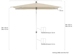 Glatz Alu-Smart Sonnenschirm 210x150 cm
