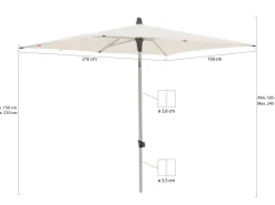 Glatz Alu-Smart Sonnenschirm 210x150 cm