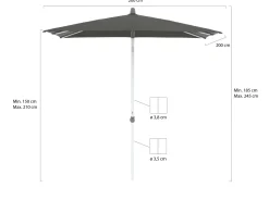 Glatz Alu-Smart Sonnenschirm 200x200 cm