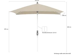 Glatz Alu-Twist Sonnenschirm 250x200 cm