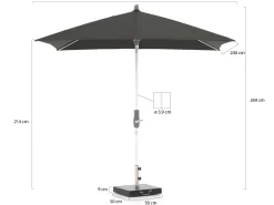 Glatz Alu-Twist Sonnenschirm 250x200 cm