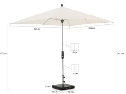 Glatz Alu-Twist Sonnenschirm 250x200 cm