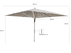 Glatz Fortello LED Sonnenschirm 400x400 cm