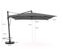 Glatz Sombrano S+ Easy Ampelschirm 300x300 cm