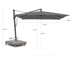 Glatz Sombrano S+ Easy Ampelschirm 350x350 cm