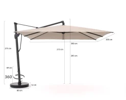 Glatz Sombrano S+ Easy Ampelschirm 300x300 cm
