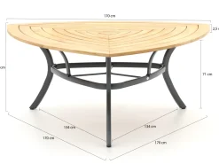 Hartman Da Vinci/Triangular 170 cm Gartenmöbel-Set 7-teilig verstellbar